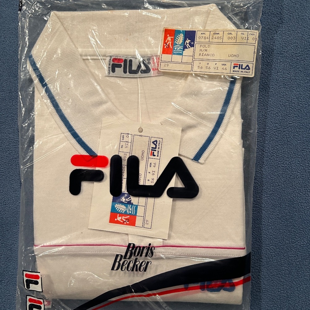Brand new with tags original 90's vintage unopened Boris Becker fila MED polo